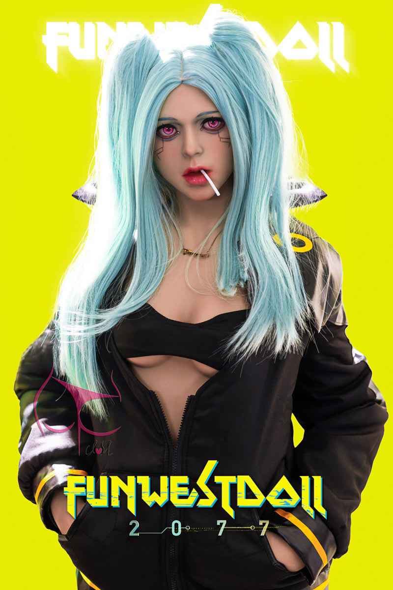 FunWest Doll Alison - Fantasy TPE Sexpuppe mit türkis-blauen Haaren - 9