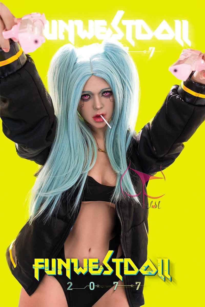 FunWest Doll Alison - Fantasy TPE Sexpuppe mit türkis-blauen Haaren - 10