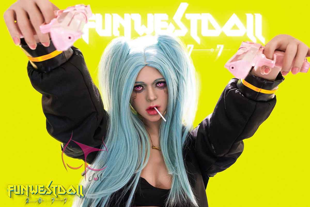 FunWest Doll Alison - Fantasy TPE Sexpuppe mit türkis-blauen Haaren - 11