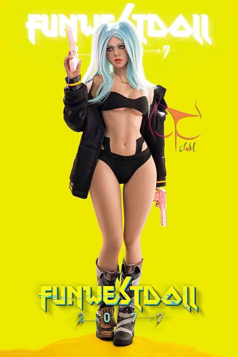 FunWest Doll Alison - Fantasy TPE Sexpuppe mit türkis-blauen Haaren - 5