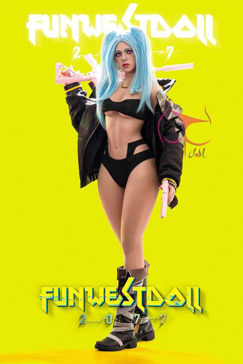 FunWest Doll Alison - Fantasy TPE Sexpuppe mit türkis-blauen Haaren - 6