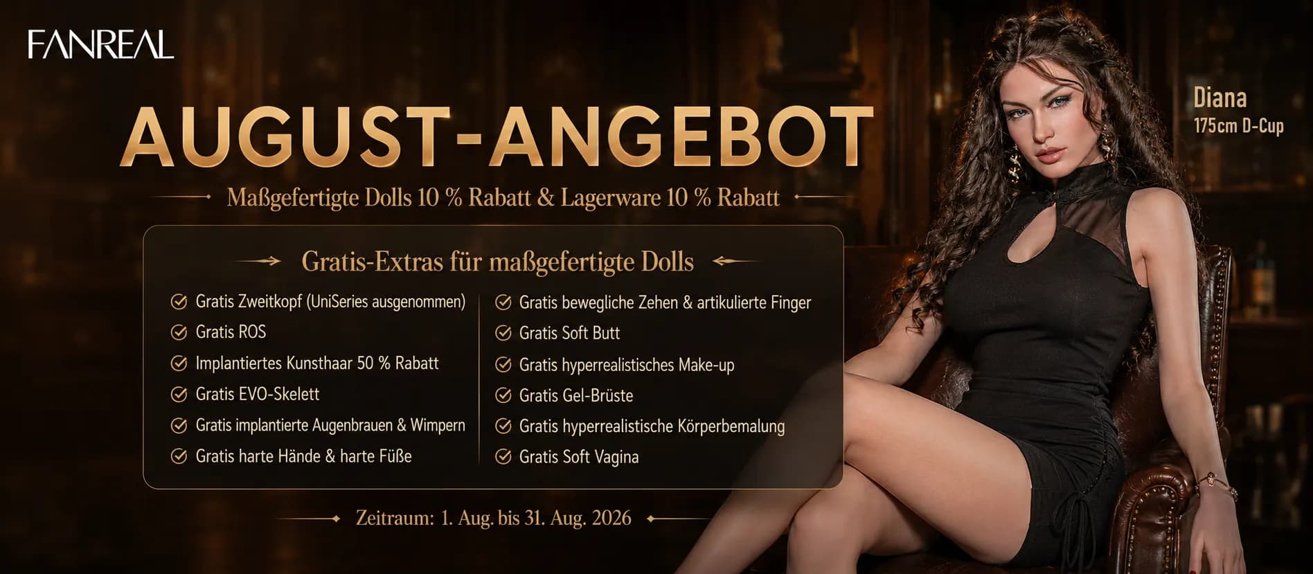 FanReal August-Angebot – 10 % Rabatt und Gratis-Extras