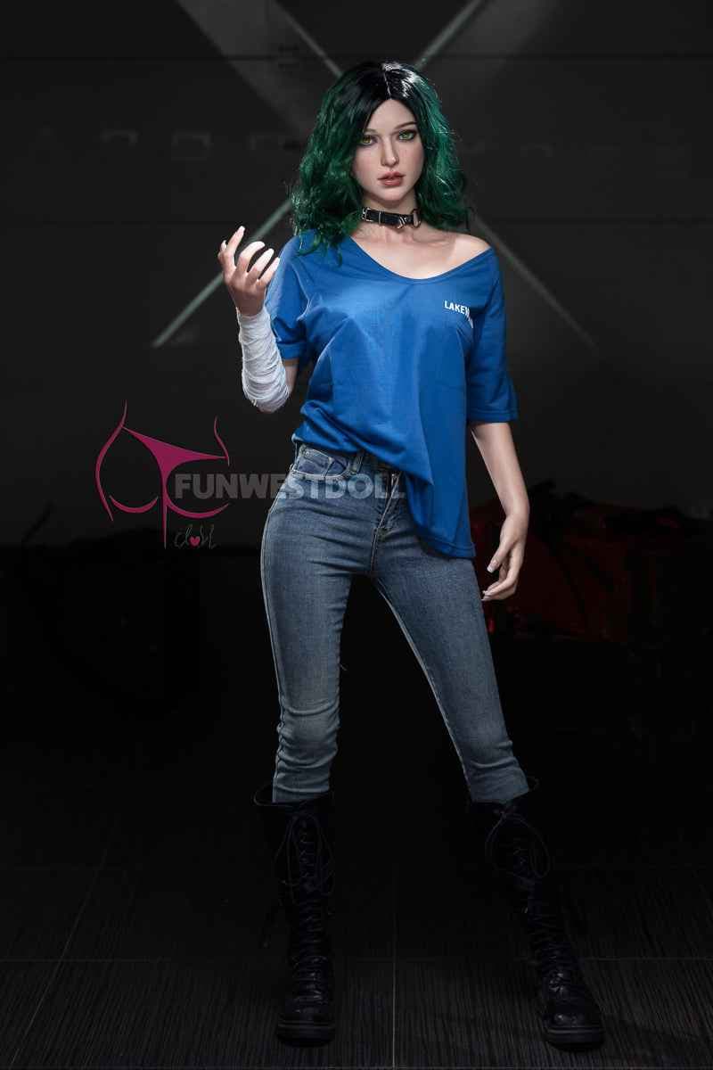 FunWest Doll Mimy - Premium Silikon Sexpuppe mit grünen Haaren - 4