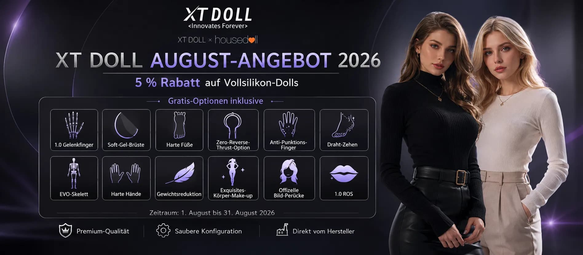 XT Doll August-Angebot 2026 – 5 % Rabatt auf Vollsilikon-Dolls geht nicht online